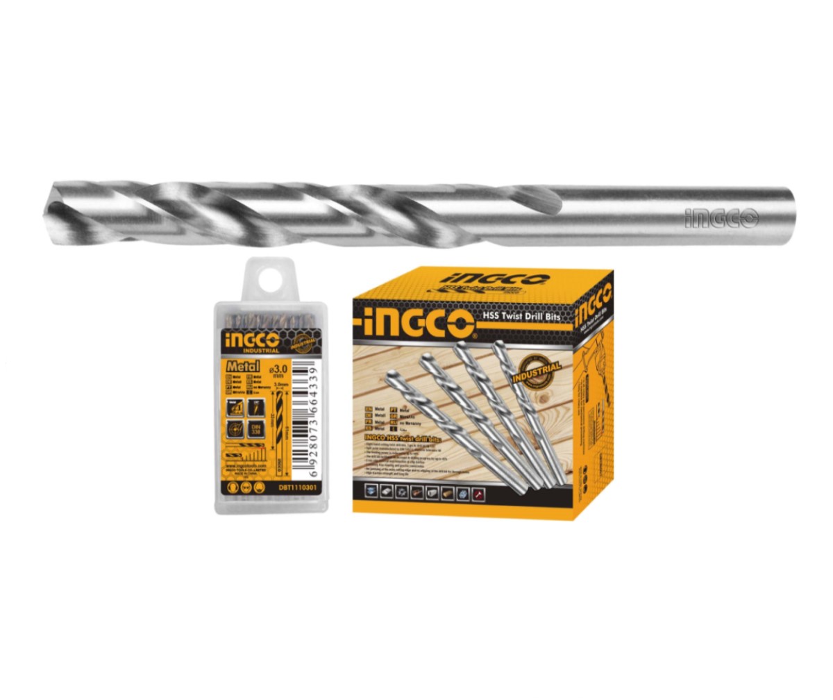 PACK 10 BROCAS HSS M2 INDUSTRIAL 4X75MM DBT1110401 INGCO