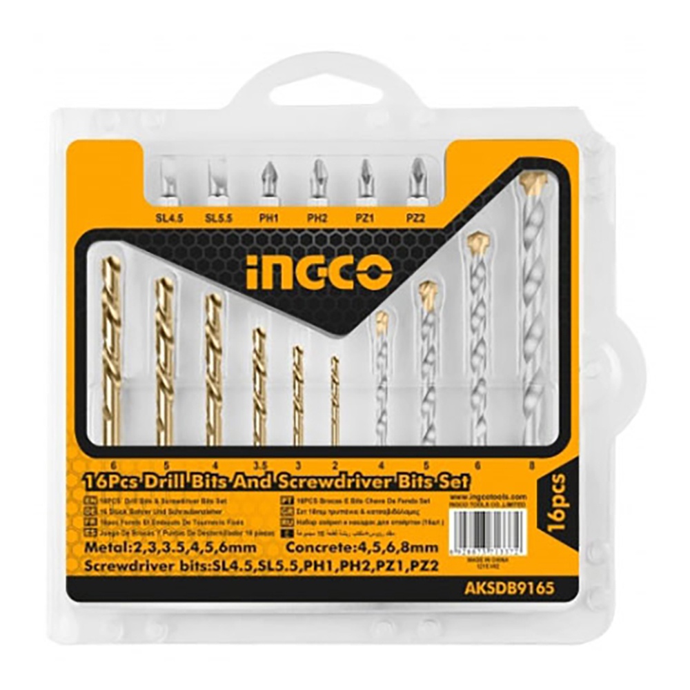 SET BROCAS 16 PIEZAS 2-8MM AKSDB9165 INGCO