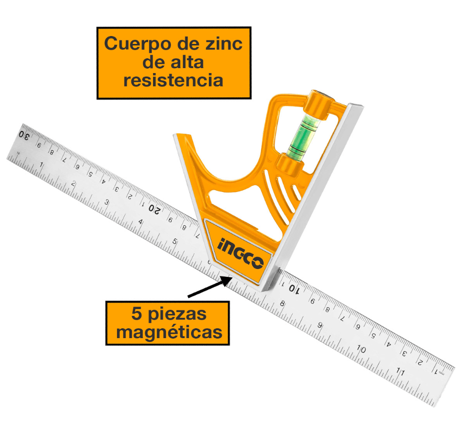 ESCUADRA DE COMBINACION MAGNETICA 300MM HSR530255 INGCO