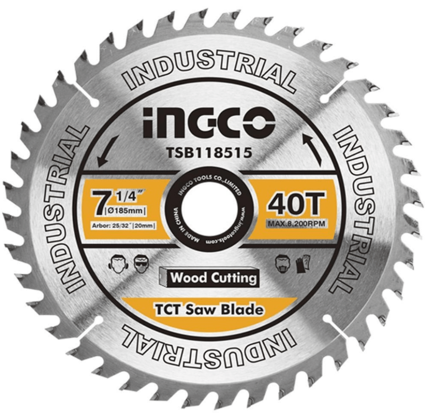 HOJA DE SIERRA CIRCULAR INDUSTRIAL 185MM/7.1/4″ TSB118515 INGCO