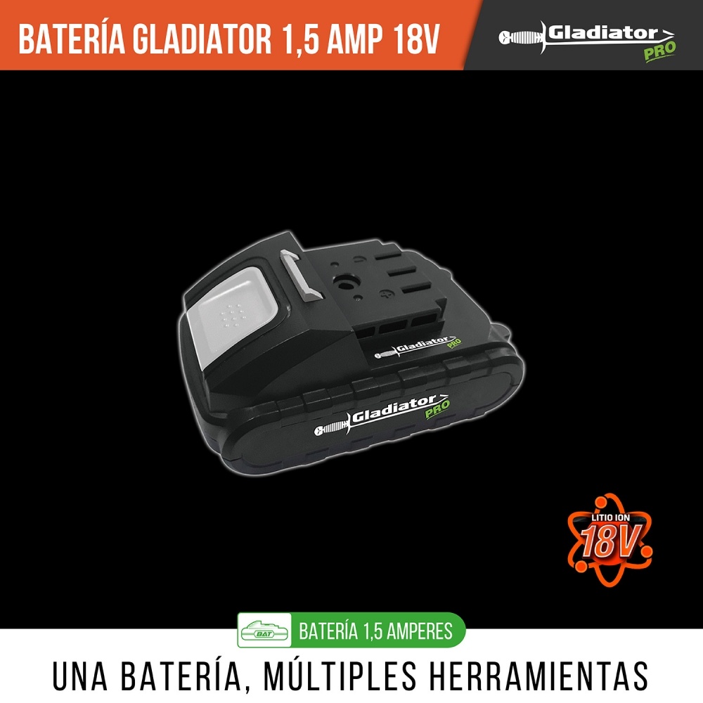 BATERIA 18v 1,5AH Ion-litio GLADIATOR BAT 818-1.5 GLADIATOR