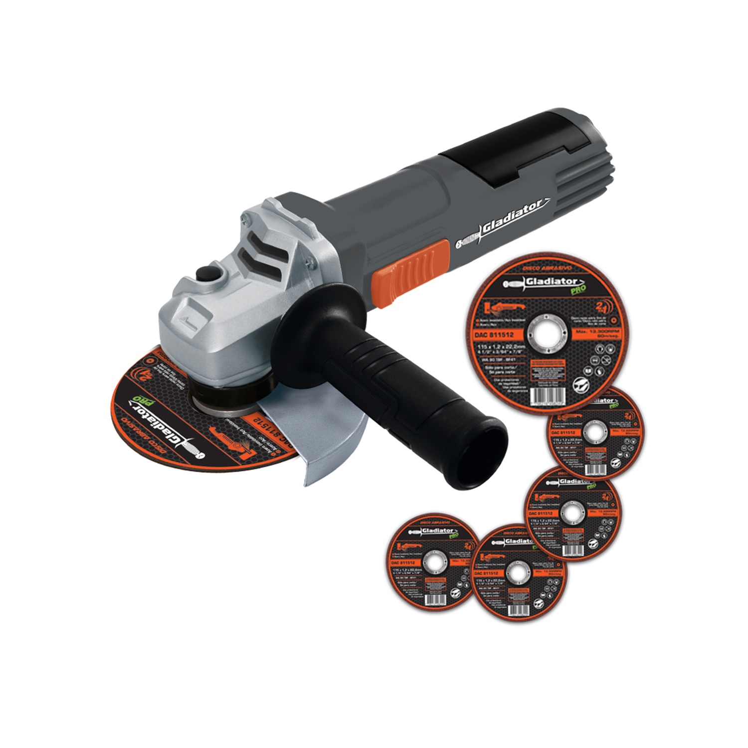 ESMERIL 4 1/2′; 800W + 5 DISC CORTE AA615/5/220PLUS GLADIATOR