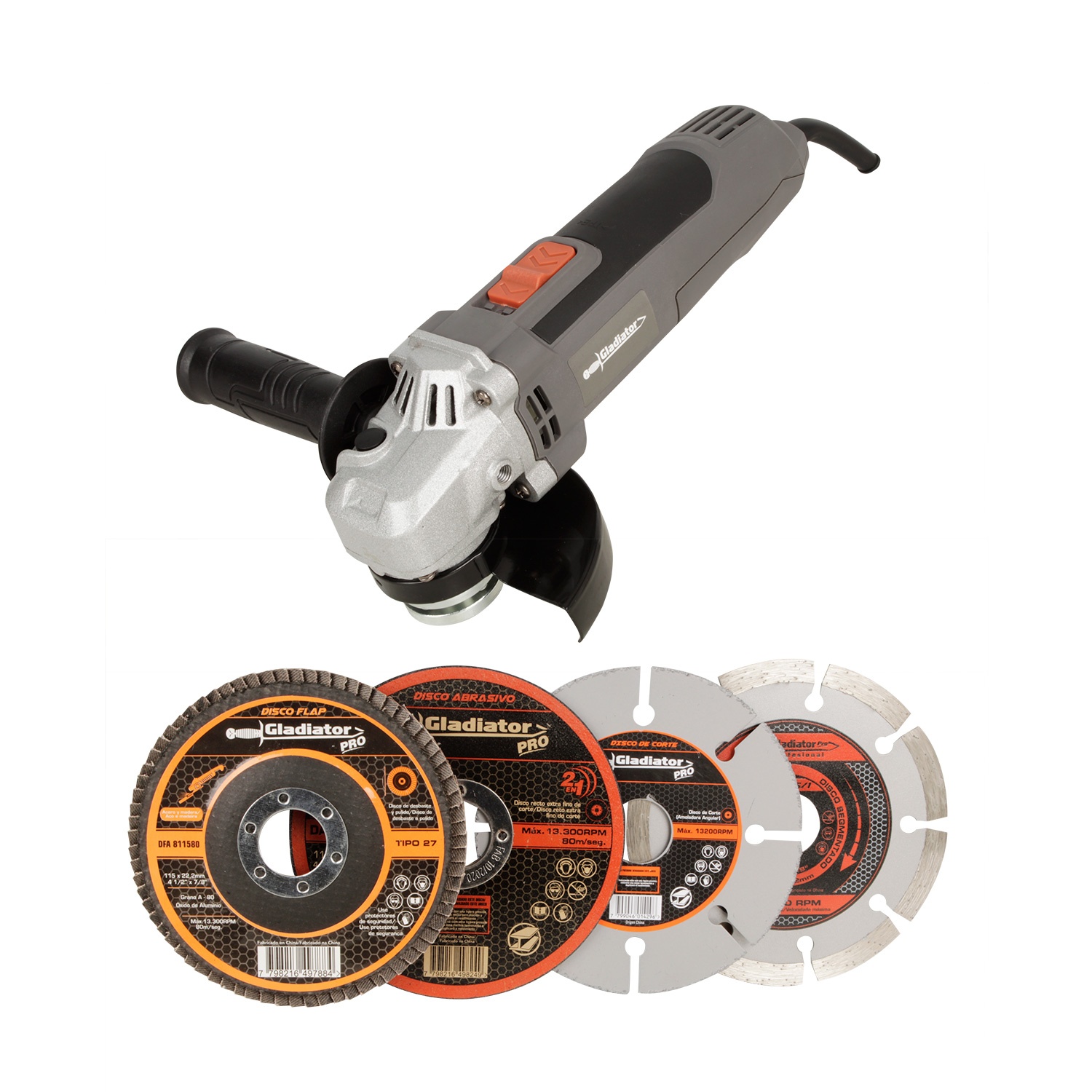 ESMERIL 4 1/2′; 700W + 4 DISC VEL/VAR AA 415/2/220 GLADIATOR