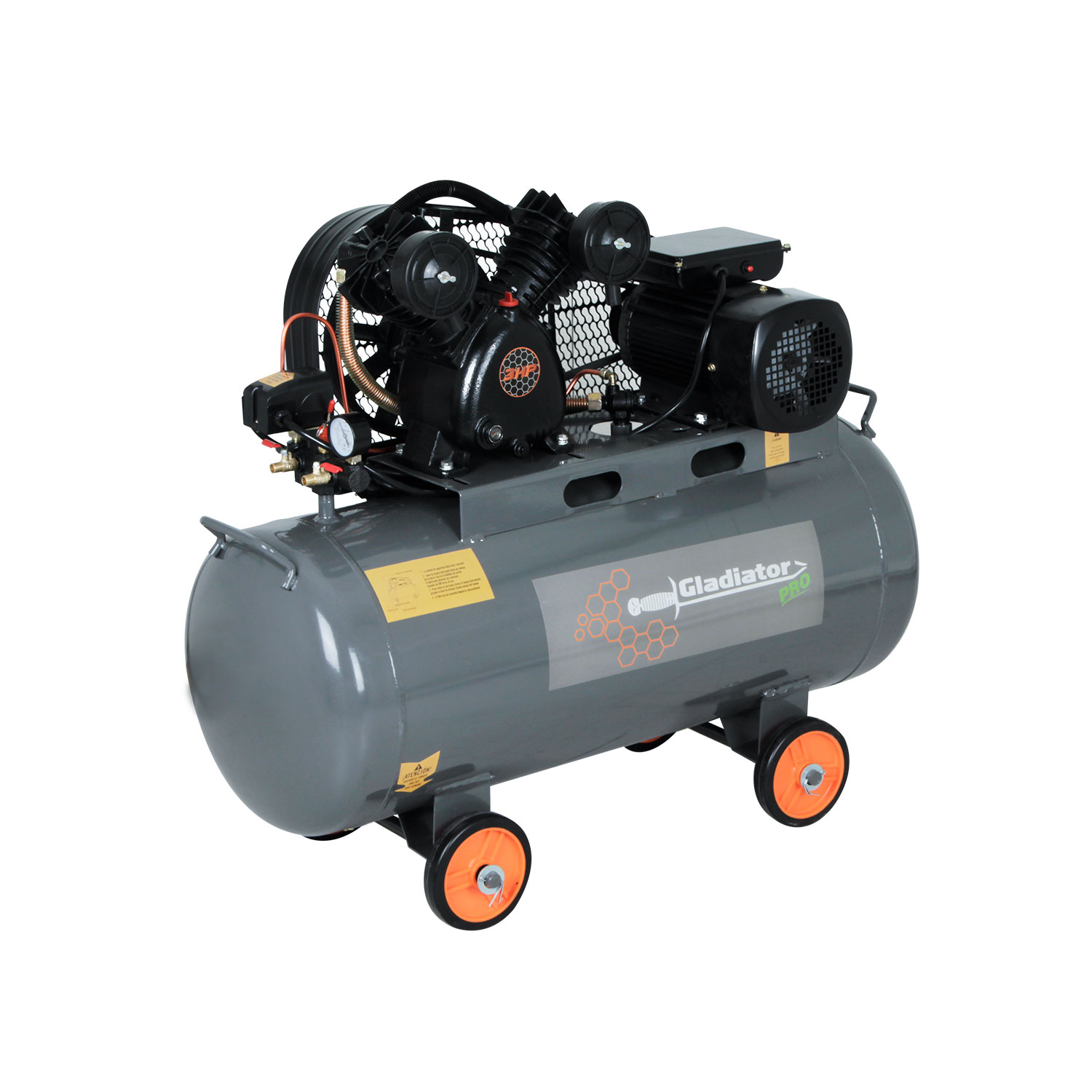 COMPRESOR 3hp 100 litros 220v CE 810/220/M/50/3 GLADIATOR